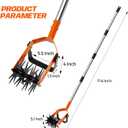 72 Inch Rotary Cultivator Tool, Hand Tiller for Gardening, 2-in-1 Garden Cultivator with Adjustable Handle for Loosening Soil and Weeder