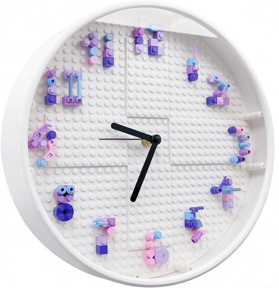 Girls DIY STEM Block Wall Clock Craft Kit Ages 6-12 Educational Toy Gift | Creative Educational DIY Arts Handmade Assembly Building Sets, Birthday & Holiday Gifts for Tween Girls Ages 6 7 8 9 10 11 12, 10 Inches Diameter