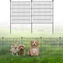 No Dig Fence Tall Garden Fence, 5 Panels Dog Fence Animal Barrier, Arched Flower Bed Edging Ornamental Wire Border for Yard Patio (5 Panels - 24 in(H) X 10 ft(L))