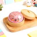 2026 New Glitter Dumpling Squishy Box, Stress Relief, Soft Squeeze Decompression Dough, Glitter Dumpling Squishy for Stress Relief (Transparent Pink)