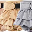 Reusable Dog Diapers Female Large Washable, Premium Doggie Diaper for Dogs, Pack of 3, Highly Absorbent Dog Diaper for Heat, Incontinence and Puppy Training (L)