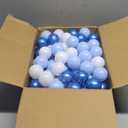 GOGOSO Ball Pit Balls for Toddler, Baby Plastic Playballs Kids Soft Pastel Pelotas Non-Toxic BPA-Free Pearl Blue+Light Blue+White 100 Balls