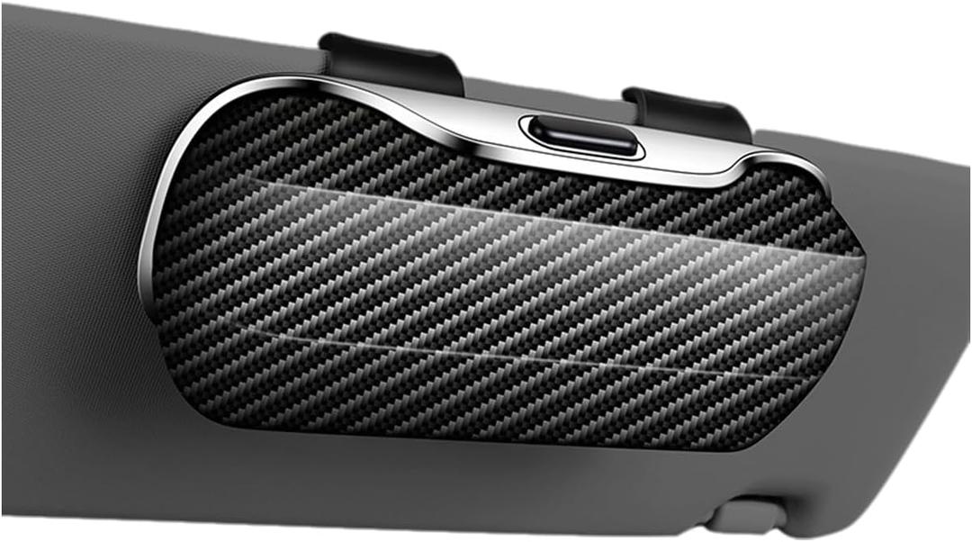 GDQ Sunglass Holder for Car Visor Clip Glasses Case Car Sunglasses Case for Car Sun Visor Glasses Storage Box Car Sunglass Holder Car Visor Accessories Universal for SUV Sedan Truck (Carbon Fiber Texture)