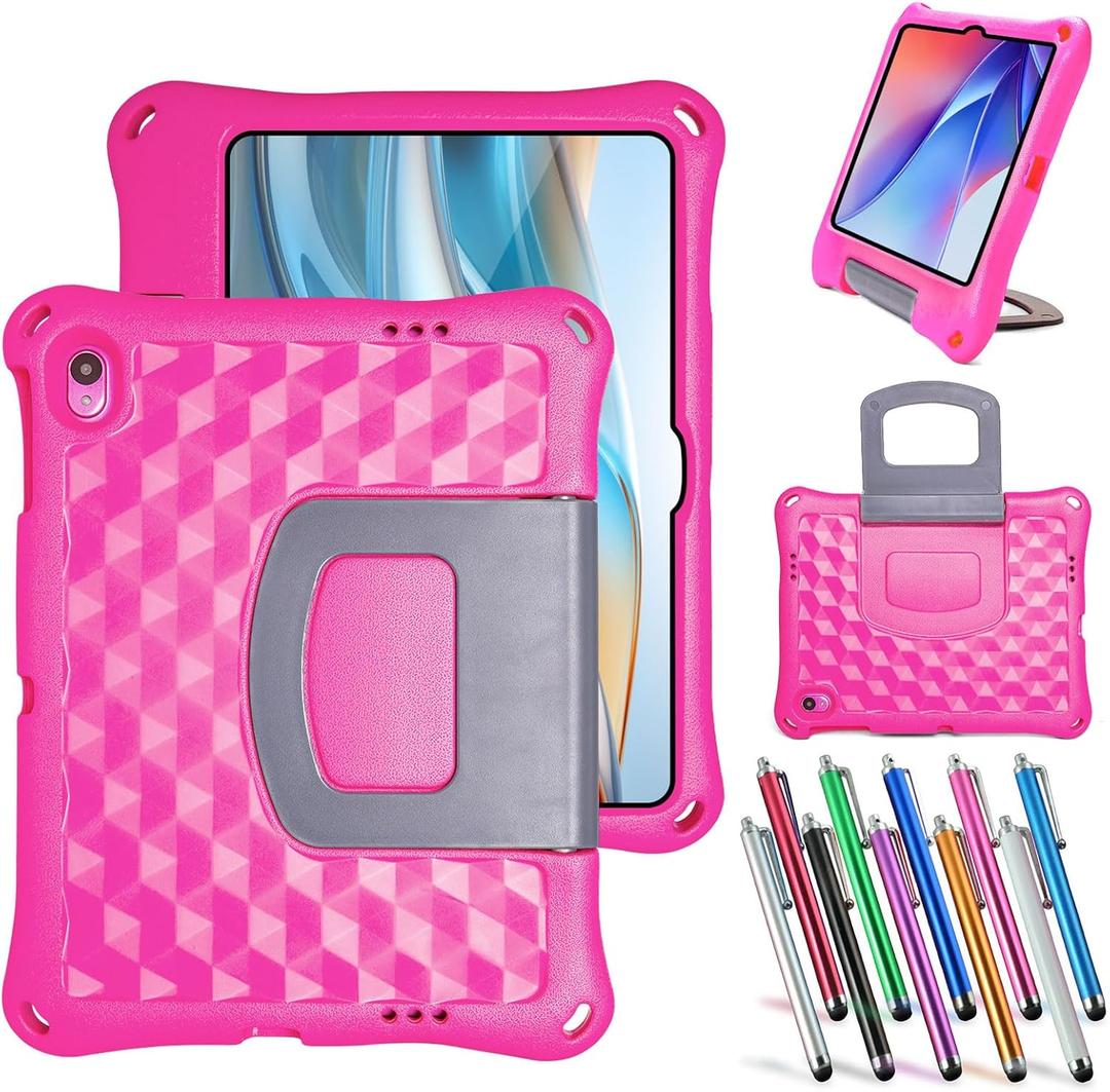 Case for Onn 10.1 Inch Tablet (2024 Model) Gen 4 - Shockproof Lightweight Protective EVA Kids Kickstand Cover Case + 1 Stylus (Pink)
