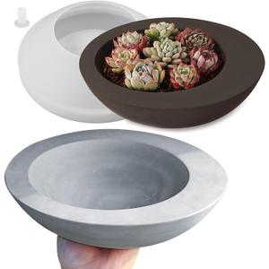 Wehous Large Round Container Mold, Silicone Irregular Bowl Storage Resin Concrete Molds, Candle Holder Succulent Planter Jewelry Trinket Tray Plate Mold DIY Epoxy Resin Casting Plaster Cement Decor
