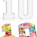 Cardboard Number for Charcuterie, 13.7" Cardboard Number 10 Fillable Number for Food Paper Mache Number Boxes for Cupcake Sweet Candy 10th Birthday Anniversary Party Decorations