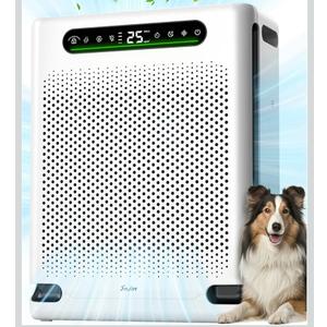 Air Purifiers for Home Large Room Up to 2600 Ft², HEPA Air Purifier with Washable Filter & Air Quality Display, Powerful Turbo Mode Air Cleaner for Pet Hair Odors Smoke Dust, HAP605