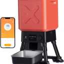 Automatic Dog Feeder for Large Dogs, 14L Capacity, Remote Feeding, Anti-Blockage System, Timed Auto Dog Food Dispenser, 2.4G WiFi App ControlDual Power Supply,Stainless Steel Bowl, Vibrant Orange 