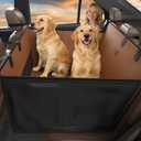 FURTIME XL Dog Car Seat, Upgraded PU Leather Back Seat Extender with Hard Bottom, Waterproof Pet Car Seat Cover for Large Medium Sized Dog, Pet Hammock for Cars, SUVs, Trucks, Brown