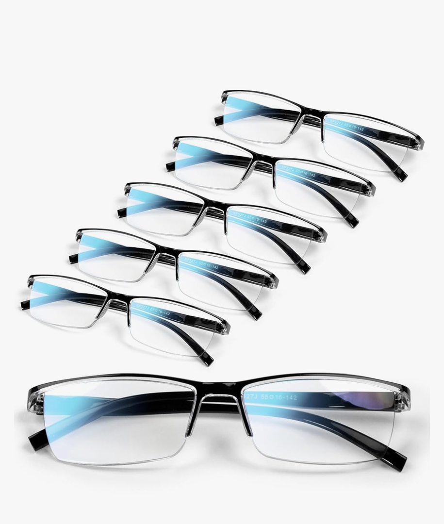 5 pack Executive Style Reading Glasses Men - Durable Readers with 99% Blue Light Blocking - Comfortable Fit with TR90 Frames(1.75)