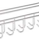 Under Cabinet Utensils Hanger Without Drilling, Stainless Steel Cup Rack Under Cabinet, Fit for 1 Inch Thickness Shelf or Less