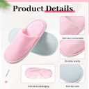 Twistover 12 Pairs Kids Disposable Slippers for Guests Closed Toe Non Slip Spa Slippers Bulk Soft House Slippers Winter Warm Flip Flops for Boys Girls Travel Hotel Party Indoor Outdoor (Pink)
