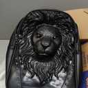 Berchirly Men Pu Leather Lion Head Backpack Women Fashion Casual Travel Hiking Daypack Laptop Bag Backpacks (Black)