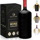 Premium Wine Chiller - 750ml Stainless Steel Wine Bottle Cooler, Vacuum Insulated & Double-Walled - Keeps Wine Cold for 6+ Hours - Champagne Chiller Sleeve for Most Bottles - Black
