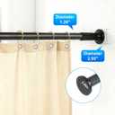 Heavy-duty Tension Curtain Rod, 47-126 Inch,Spring Closet Rod, for Windows or Shower, Easy to Install, No Drilling, No Rust, for Bathroom, Rod Diameter 1.26 Inches 32TD47-126-N-BLK