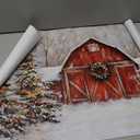 MNFGMH Christmas Farm Red Barn Rustic Holiday Decor Festive Wall Art Farmhouse Winter Landscape Painting Vintage Country Print Xmas Picture Print Gift Canvas Roll 16x24 inch (Color5-Unframed)