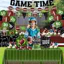 Football Party Supplies Kit Serve 24, Football Party Decorations Include Football Plates Napkins Cups Tablecloth Banner Balloon and Cake Topper for Birthday Game Day Tailgate Decor