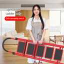 5 Step Folding Ladder, Portable and Compact, Anti-Slip Multi-Use Household Step Ladder for Home, Kitchen, Office, and Garage Easy Storage, Sturdy and Durable