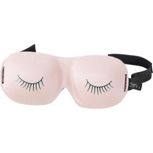 Bucky Ultralight Comfortable Contoured Travel and Sleep Eye Mask, Strawberry Eyelash, One Size