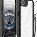 Miimall for iPhone 16E Case Waterproof, Built-in Lens & Screen Protector Heavy Duty Military Shockproof Dustproof Dropproof IP68 Underwater Full Body Phone Case for iPhone 16e 6.1" 2025, Black