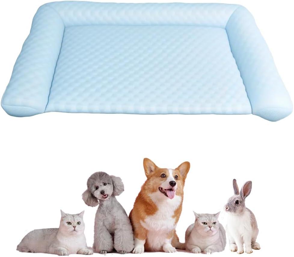 Dog Cooling Mat, Self-Cooling Pad for Dogs & Cats, 2025 New Portable Washable Pet Cooling Pad No Water or Electricity Needed, Indoor Outdoor Use for Home Use, Kennels, Crates, Cars (Blue, Medium)