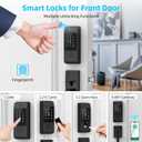 Wi-Fi Smart Deadbolt Lock with Handle Sets, Keyless Entry Door Lock for Front Door, Compatible with Alexa & Google Assistant, Auto Locking-Black