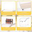 Sunnyray 4 Pcs Rice Storage Container 22 lb Airtight Flour Container with Wheels Measuring Cup Clear Pet Food Cube Dog Cat Birds Food Bin Grain Cereal Organizer Box for Dry Baking Supplies(White Lid)