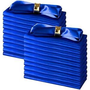 SiinvdaBZX 100 Pieces Royal Blue Cloth Napkins 12 x 12 Inches, Small Size Square Satin Napkins Silky Soft Dinner Napkins or Handkerchief for Banquet Wedding Christmas Thanksgiving Decoration