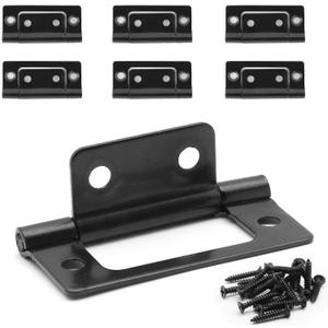 Litoexpe 6 Pcs Non-Mortise Door Hinges, 2 x 0.97 Inch Matte Black Bifold Door Hinges for Variable Kitchen, Bathroom