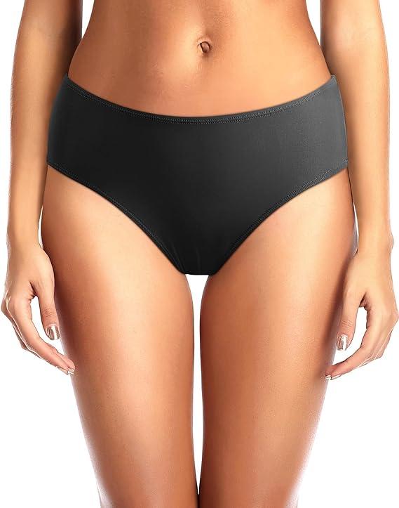 Tempt Me Women Bikini Bottoms Mid Waist Bathing Suit Swimsuit Ruched Swim Bottom L