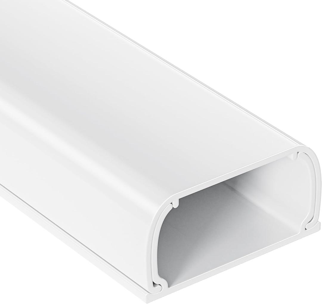 Large Cord Hider - 47in Wire Hiders for TV on Wall, Paintable Cable Hider, X-Large Cable Management Kit, Cord Hiding for Wall, W1.6in H0.8in White