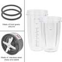 Blender Replacement Parts, 32 oz & 24 oz Blender Cups with Extractor Blade & Rubber Gaskets, Portable Blender Cup Set Compatible with Nutri Bullet 600W / 900W Pro Blenders for Smoothies Shakes