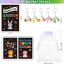 28 Set Back to School Gifts Include Acrylic Mini Animal Keychains First Day of School Cards and Organza Bags for Students Kids Back to School Classroom Gifts Jungle Animal Party Favors