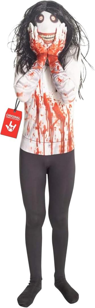 Morphsuits Jeff The Killer Costume for Kids, Scary Body Suit Costume, Scary Boys Costumes, Kids (Large)