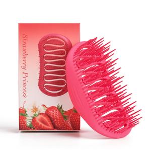 4 x Scalp Massager and Shampoo Shower Brush, Detangling Hair Brush, Scalp Care Hair Brush Wet & Dry detangler for Men and Womenfor Straight/Curly/Thick/Long/Wavy/Damaged Hair, Rose Red