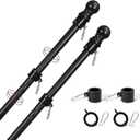 Flag Pole,6FT Flag Pole Kit(2 Packs) for 3' x 5'American Flag, Flag Pole Holder for Outside House,Truck & Boat Use (Without Bracket) (Black)