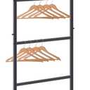 Leinuosen 4 Tier Clothing Hanger Storage Rack with Casters, Carbon Steel Clothing Hanger Organizer Holder Stand Storage System for Shopping Mall Thrift Retail Store Laundry Room, 20"W x 15.7"D x 48"H