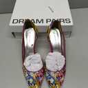 DREAM PAIRS Kitten Heel Low Heel for Women Closed Pointed Toe Pumps Wedding Party Sexy Dress Shoes Lowpointed, 9, Floral