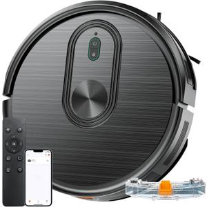 XIEBro Robot Vacuum and Mop Combo, 2 in 1 Vacuuming & Mopping Robot with Schedule, App/Bluetooth/Voice, 3200Pa Max Suction, Self-Charging Robot Vacuum Cleaner, Slim, Ideal for Hard Floor, Carpet (Black)