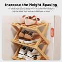 YYW Bamboo Shoe Rack for Entryway, Free Standing Shoe Racks Shelf Closet, Widen Foldable Vertical Shoe Storage Organizer for Living Room