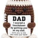 2 x Mini Dad Gifts from Daughter Son Wife Handmade Positive Crochet Football
