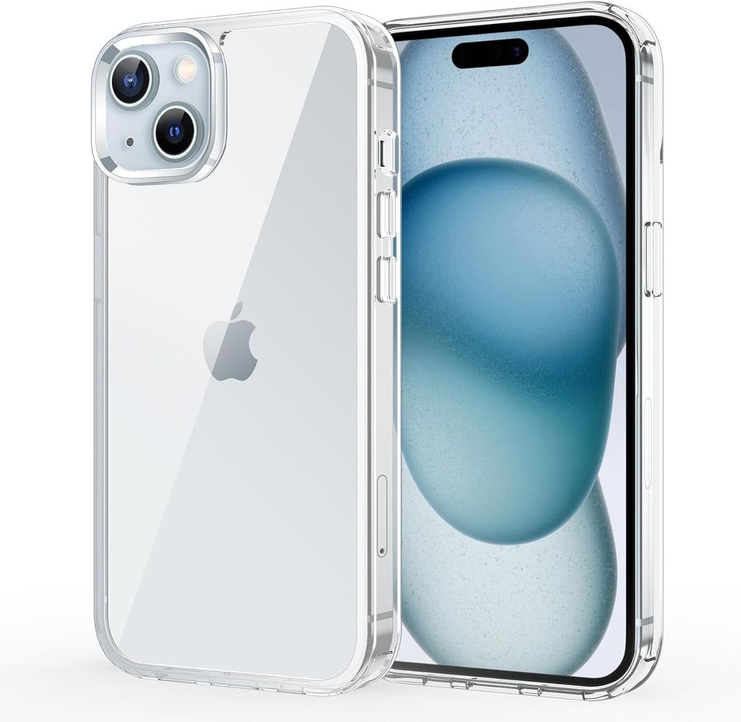 4 x iCatchy for iPhone 15 Plus Case 6.7-Inch, Shockproof Bumper Phone Cover, Anti-Yellowing Clear Back Compatible with iPhone 15 Plus (Clear)