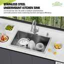 Kitchen And Bar Sink, 27x18 Inch Stainless Steel Undermount Modern Single Bowl Kitchen And Bar Sink Combo-Silicon Mat,Drain Strainer Set Compatibility With Various Kitchen&Bar Style