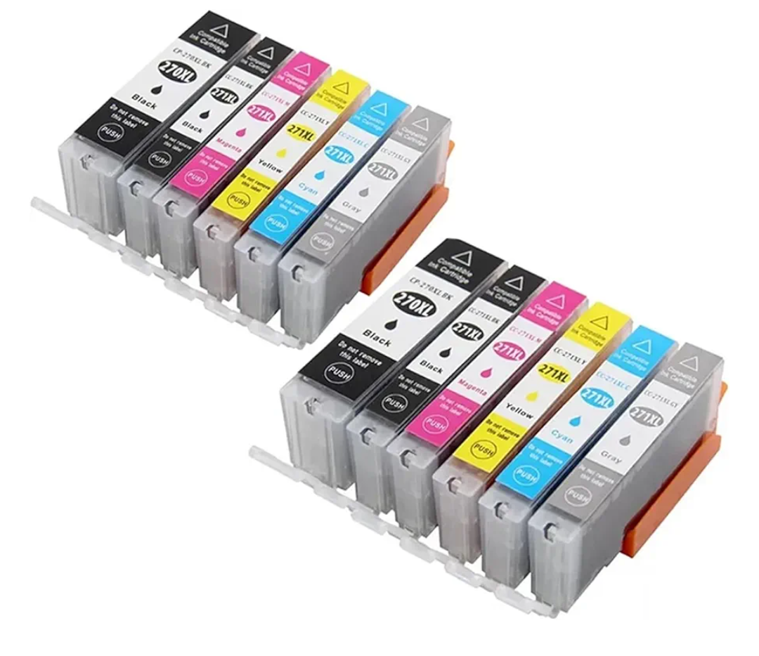 PGI-270 CLI-271 PGI270 CLI271 Ink Cartridge 270XL Compatible for C-Non PIXMA TS5020 MG5720 TS6020 MG6820 MG7720 TS8020 Printer(2 Set 12PCS