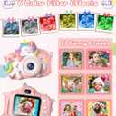 Kids Camera for 3-8 Years Old Toddlers Childrens Boys Girls Selfie Camera 20 MP HD 1080P IPS Screen Dual Digital Toy Camera for Kids Christmas Birthday Gifts with 32Gb Card, Pink
