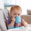 PopYum Silicone Training Cup 2-Pack for Baby and Toddler, handles, BPA Free, self feeding training, tumbler (sky blue and mint green)