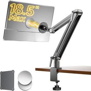 Portable Monitor Holder Mount Arm - Strong Magnetic Support up to 12.9 14.6 15.6 18.4 18.5 inch 360 Rotating Base Swivel for iPad Pro/Mini/Air/Surface/Samsung Bearing Over 5lbs