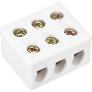 uxcell 3 Way 6 Hole Ceramics Terminal Blocks High Temp Porcelain Ceramic Connectors