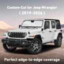 EcoNour Windshield Sunshade Compatible for Jeep Wrangler 2019-2024 2025 2026, Sun Visor for Front Windshield & Window Sun Shade Cover, UV Heat Blocker & Protector, Car Accessories