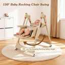 3-in-1 Baby High Chair with Soothing Rocker | Convertible Baby High Chair for Toddlers | Brake Wheels, Easy Clean, Space Saving | Adjustable, Removable Tray (Brown)